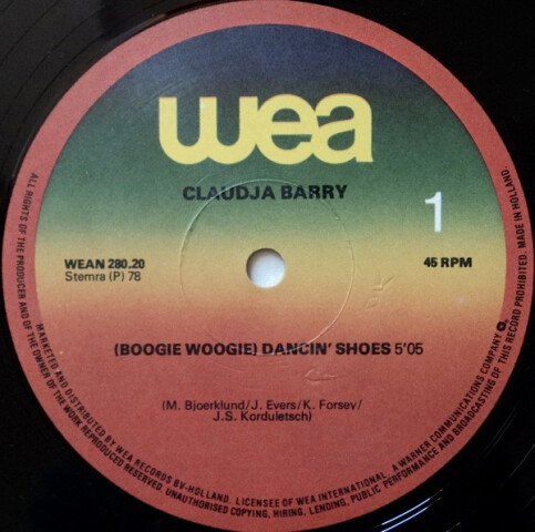 (Boogie Woogie) Dancin' Shoes / Boogie Tonight WEAN 280.20