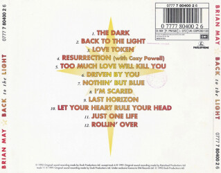 Back To The Light 0777 7 80400 2 6 2