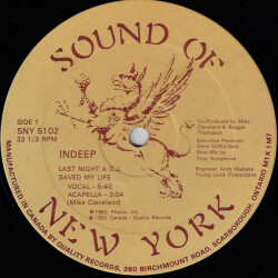 Last Night A D.J. Saved My Life SNY 5102