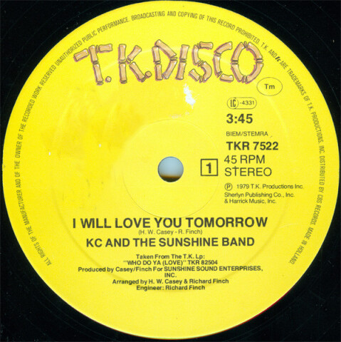 I Will Love You Tomorrow TKR 7522