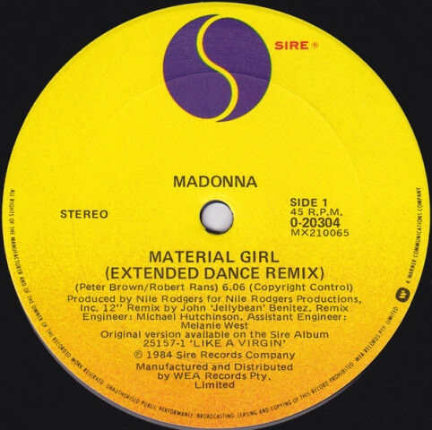 Material Girl (Extended Dance Remix) 0-20304