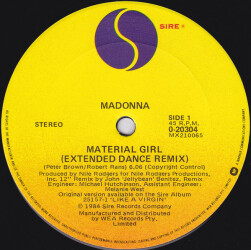 Material Girl (Extended Dance Remix) 0-20304 1