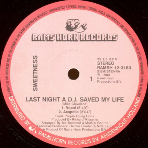 Last Night A D.J. Saved My Life RAMSH 12-3180