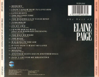 The Best Of Elaine Paige - Memories TCD 2313 3