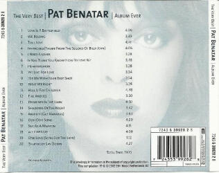 The Very Best Pat Benatar Album Ever 7243 5 39928 2 8 2