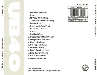 The Best Of UB40 - Volume One CDUBTV1 2